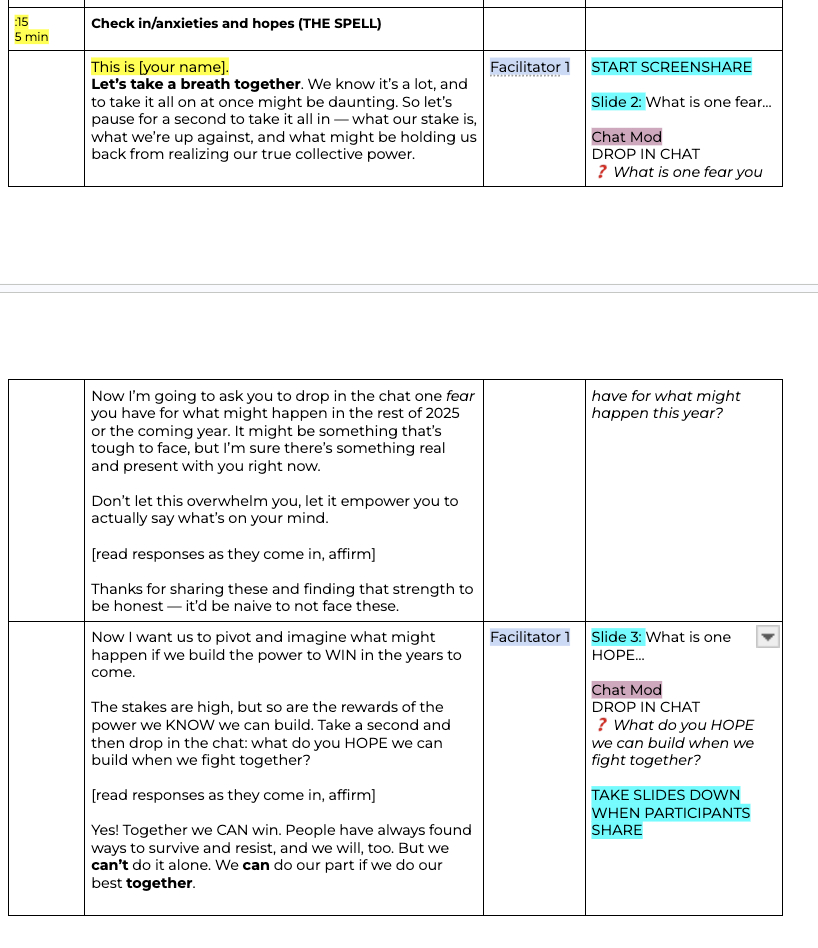 science in solidarity action hour script excerpt